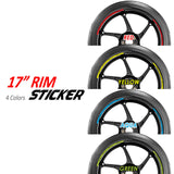 StickerBao Universal 17 inch Motorcycle Flash01 Black Standard Edge Rim Sticker Check Rim Wheel Decal For For Kawasaki