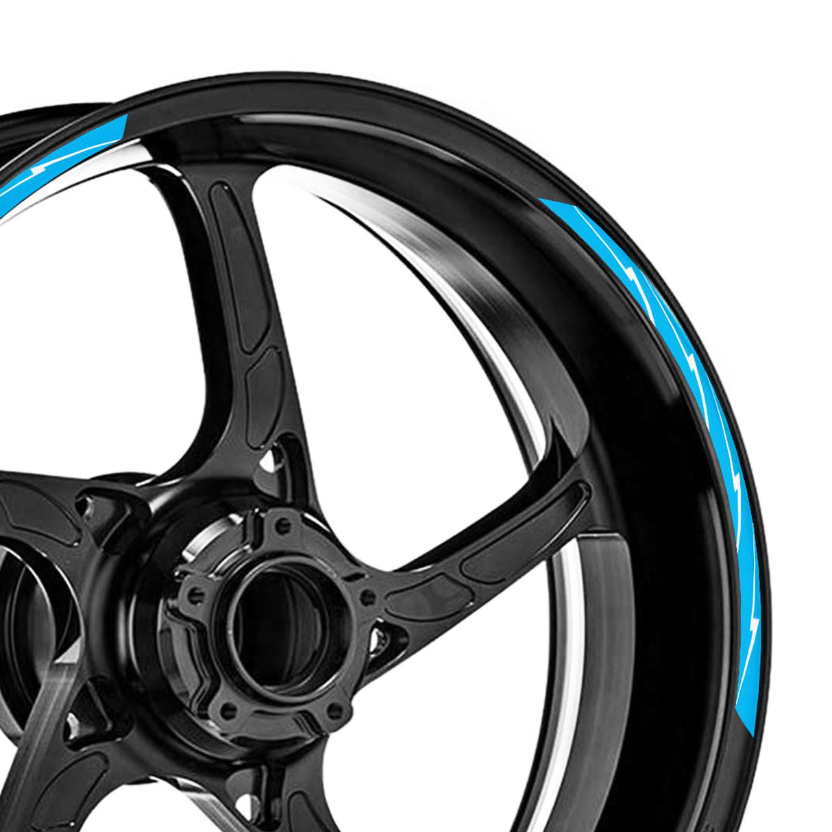 StickerBao Aqua 17 inch Flash01 White Standard Edge Rim Sticker Universal Motorcycle Wheel Stripe Decal For Yamaha