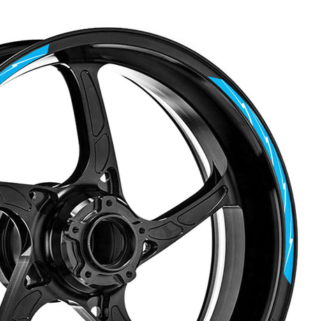 StickerBao Aqua 17 inch Flash01 White Standard Edge Rim Sticker Universal Motorcycle Wheel Stripe Decal For Honda