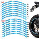 Universal 17 inch Motorcycle Flash01 White Standard Edge Rim Sticker Wheel Stripe Decal For Yamaha