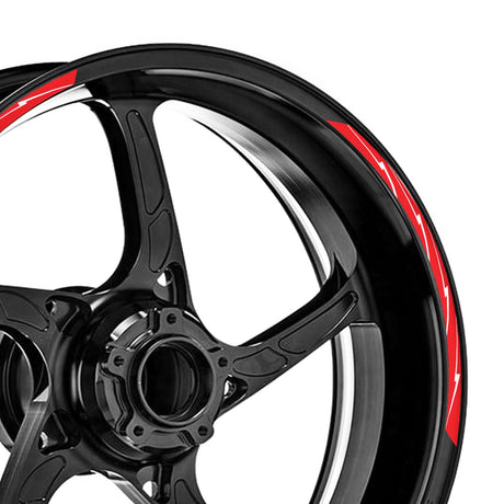 StickerBao Red Universal 17 inch Motorcycle Flash01 White Standard Edge Rim Sticker Check Rim Wheel Decal For For MV Agusta