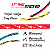 StickerBao Red Universal 17 inch Motorcycle Flash01 White Standard Edge Rim Sticker Check Rim Wheel Decal For For Suzuki