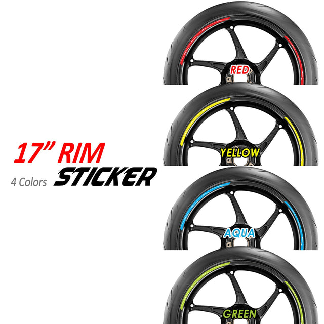 StickerBao 17 inch Flash01 White Standard Edge Rim Sticker Universal Motorcycle Wheel Stripe Decal For Honda