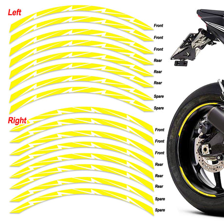 Universal 17 inch Motorcycle Flash01 White Standard Edge Rim Sticker Wheel Stripe Decal For Honda - StickerBao Wheel Sticker Store