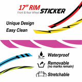 17 inch Rim Wheel Stickers STRIPE01 White Stripes Rim Skin Decal Stripes | For Suzuki SV650 SV650X SV650XA StickerBao