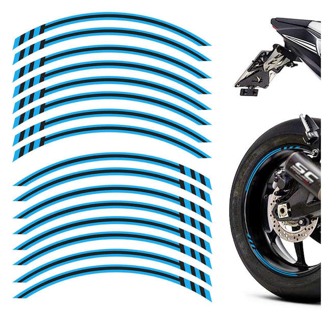 17 inch Rim Wheel Stickers STRIPE02 Black Line Stripes Rim Skin Decal Stripes | For Suzuki Bandti 600 1200 StickerBao