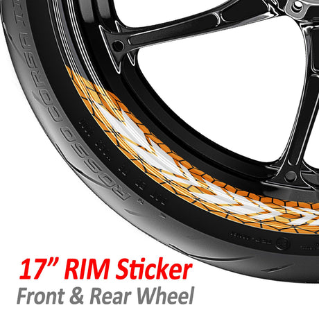 StickerBao Orange Universal 17 inch Motorcycle ARROW01 Advanced 2-Piece Rim Sticker Rim Wheel Decal  For Ducati