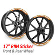 StickerBao Orange Universal 17 inch Motorcycle ARROW01 Advanced 2-Piece Rim Sticker Rim Wheel Decal  For Aprilia