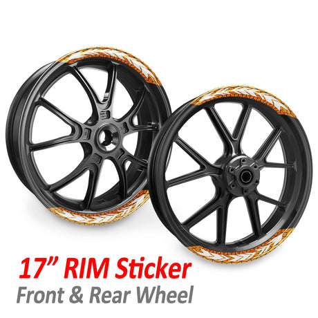 StickerBao Orange ARROW01 Advanced 2-Piece Rim Sticker Universal Motorcycle 17 inch Rim Wheel Decal For Yamaha