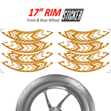 StickerBao Orange Universal 17 inch Motorcycle ARROW01 Advanced 2-Piece Rim Sticker Inner Edge Wheel Decal For Honda
