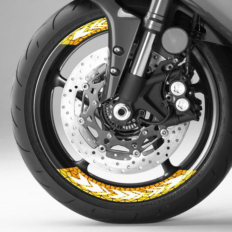 StickerBao Orange Universal 17 inch Motorcycle ARROW01 Advanced 2-Piece Rim Sticker Rim Wheel Decal For For Suzuki