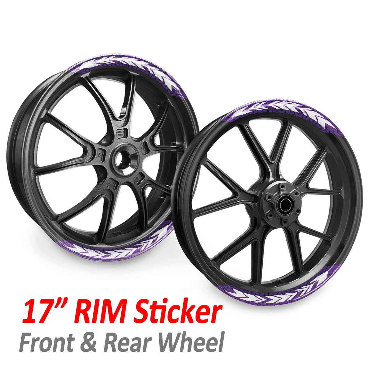 StickerBao Purple ARROW01 Advanced 2-Piece Rim Sticker Universal Motorcycle 17 inch Inner Edge Wheel Decal For Ducati