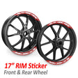 StickerBao Red 17 inch ARROW01 Advanced 2-Piece Rim Sticker Universal Motorcycle Rim Wheel Decal For Kawasaki