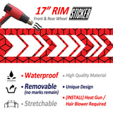 StickerBao Red 17 inch ARROW01 Advanced 2-Piece Rim Sticker Universal Motorcycle Rim Wheel Decal For Yamaha