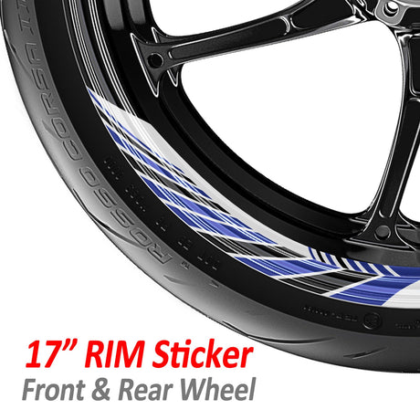 StickerBao Blue Universal 17 inch Motorcycle AWNING01 Advanced 2-Piece Rim Sticker Rim Wheel Decal For For Suzuki