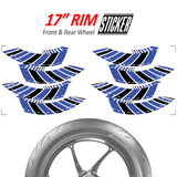 StickerBao Blue AWNING01 Advanced 2-Piece Rim Sticker Universal Motorcycle 17 inch Rim Wheel Decal For Honda