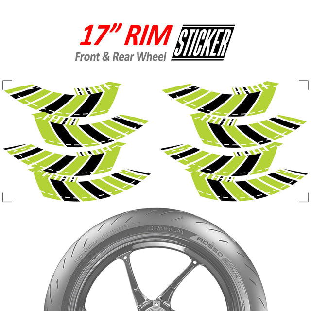 StickerBao Green Universal 17 inch Motorcycle AWNING01 Advanced 2-Piece Rim Sticker Rim Wheel Decal  For Aprilia