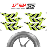 StickerBao Green 17 inch AWNING01 Advanced 2-Piece Rim Sticker Universal Motorcycle Rim Wheel Decal For Yamaha