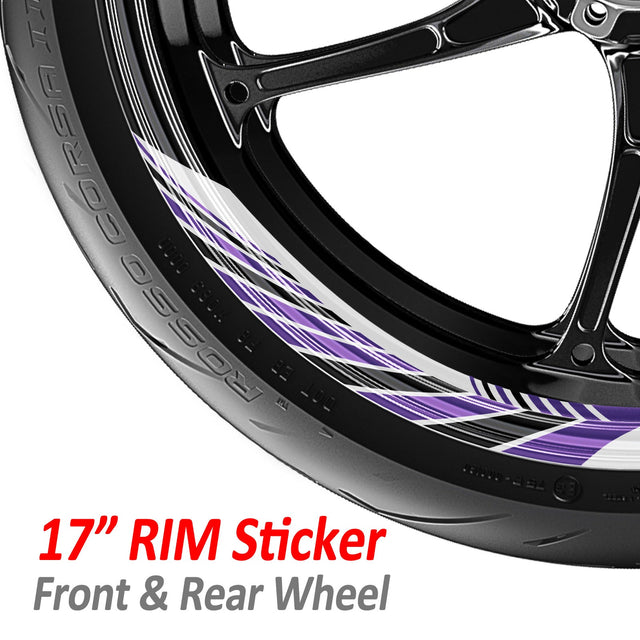 StickerBao Purple 17 inch AWNING01 Advanced 2-Piece Rim Sticker Universal Motorcycle Rim Wheel Decal For Honda