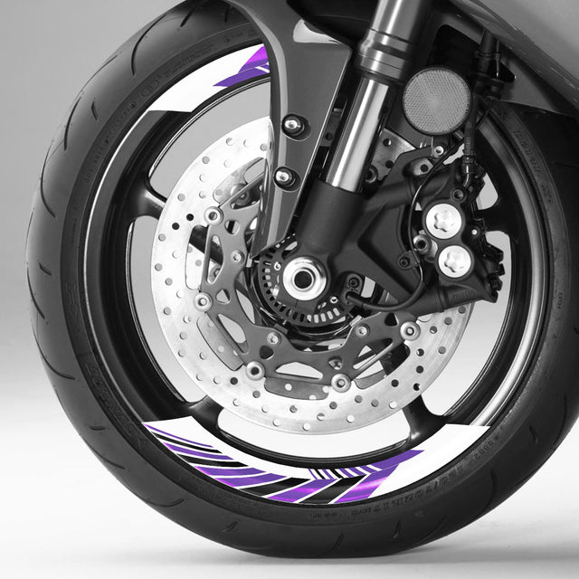 StickerBao Purple Universal 17 inch Motorcycle AWNING01 Advanced 2-Piece Rim Sticker Rim Wheel Decal For For Suzuki