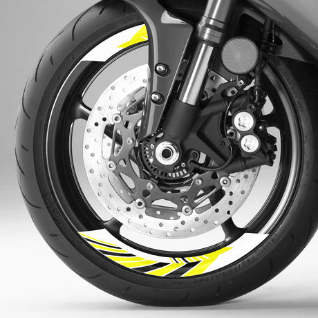 StickerBao Yellow AWNING01 Advanced 2-Piece Rim Sticker Universal Motorcycle 17 inch Rim Wheel Decal For Kawasaki
