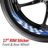 StickerBao Blue Universal 17 inch Motorcycle CHECK01 Advanced 2-Piece Rim Sticker Inner Edge Wheel Decal Check For Honda