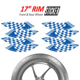 StickerBao Blue Universal 17 inch Motorcycle CHECK01 Advanced 2-Piece Rim Sticker Rim Wheel Decal For For Suzuki