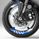 StickerBao Blue 17 inch CHECK01 Advanced 2-Piece Rim Sticker Universal Motorcycle Rim Wheel Decal For Yamaha
