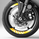 StickerBao Orange Universal 17 inch Motorcycle CHECK01 Advanced 2-Piece Rim Sticker Rim Wheel Decal  For Ducati