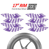 StickerBao Purple CHECK01 Advanced 2-Piece Rim Sticker Universal Motorcycle 17 inch Rim Wheel Decal For Yamaha