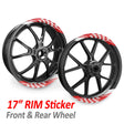 StickerBao Red CHECK01 Advanced 2-Piece Rim Sticker Universal Motorcycle 17 inch Rim Wheel Decal For Yamaha