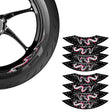 StickerBao Pink Universal 17 inch Motorcycle DRAGON01 Advanced 2-Piece Rim Sticker Rim Wheel Decal  For Aprilia