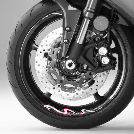 StickerBao Pink Universal 17 inch Motorcycle DRAGON01 Advanced 2-Piece Rim Sticker Rim Wheel Decal  For Ducati