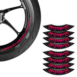 StickerBao Pink Universal 17 inch Motorcycle FIRE01 Advanced 2-Piece Rim Sticker Rim Wheel Decal For For Suzuki