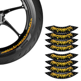 StickerBao Yellow FIRE01 Advanced 2-Piece Rim Sticker Universal Motorcycle 17 inch Rim Wheel Decal For Yamaha
