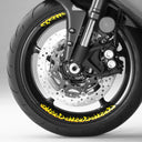 StickerBao Yellow FIRE01 Advanced 2-Piece Rim Sticker Universal Motorcycle 17 inch Rim Wheel Decal For Honda