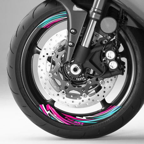 StickerBao 17 inch Universal FLASH01 Advanced 2-Piece Rim Sticker Motorcycle Inner Edge Wheel Decal For Suzuki