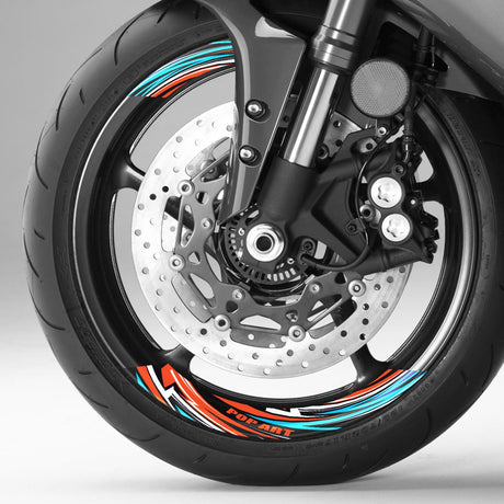 StickerBao Motorcycle Universal 17 inch Inner Edge Wheel Decal FLASH01 Advanced 2-Piece Rim Sticker For Honda