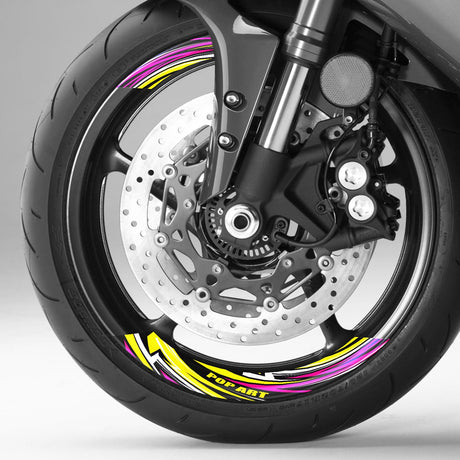 StickerBao Motorcycle Universal 17 inch Inner Edge Wheel Decal FLASH01 Advanced 2-Piece Rim Sticker For Aprilia