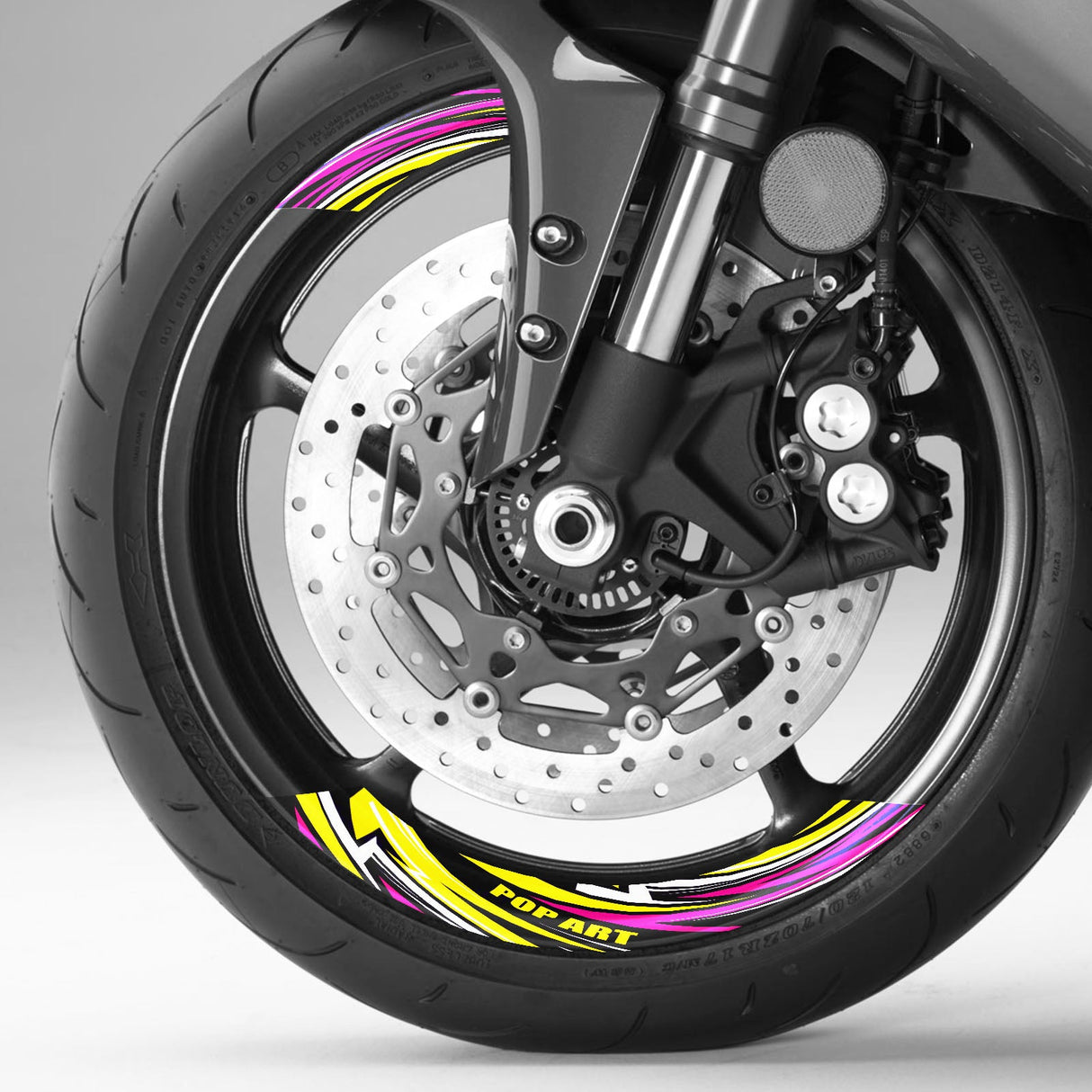 StickerBao 17 inch FLASH01 Advanced 2-Piece Rim Sticker Universal Motorcycle Inner Edge Wheel Decal For Kawasaki