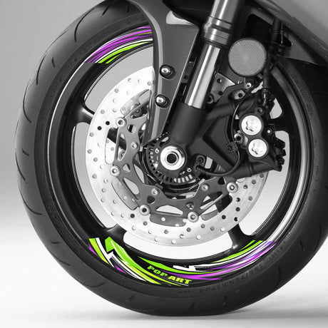 StickerBao Motorcycle Universal 17 inch Inner Edge Wheel Decal FLASH01 Advanced 2-Piece Rim Sticker For Suzuki