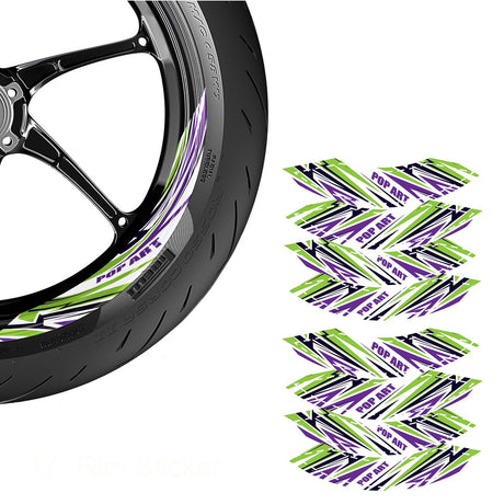 Universal 17 inch Motorcycle FLASH01 Advanced 2-Piece Rim Sticker Inner Edge Wheel Decal For Suzuki
