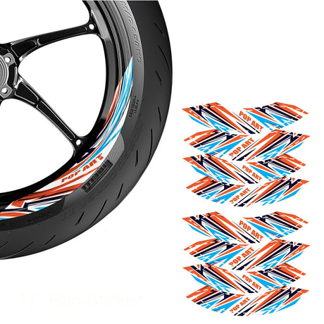 Motorcycle Universal 17 inch Inner Edge Wheel Decal FLASH01 Advanced 2-Piece Rim Sticker For Aprilia