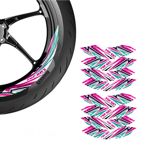 Motorcycle Universal 17 inch Inner Edge Wheel Decal FLASH01 Advanced 2-Piece Rim Sticker For Aprilia