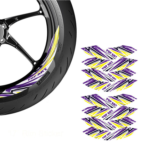 StickerBao 17 inch Universal FLASH01 Advanced 2-Piece Rim Sticker Motorcycle Inner Edge Wheel Decal For Suzuki