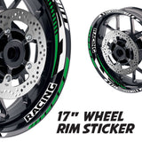 StickerBao Dark Green 17 inch GP09 Platinum Inner Edge Rim Sticker Universal Motorcycle Rim Wheel Decal Racing For Kawasaki