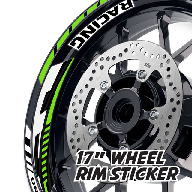 StickerBao Green 17 inch GP09 Platinum Inner Edge Rim Sticker Universal Motorcycle Rim Wheel Decal Racing For Honda