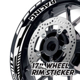 StickerBao White 17 inch GP09 Platinum Inner Edge Rim Sticker Universal Motorcycle Rim Wheel Decal Racing For Kawasaki