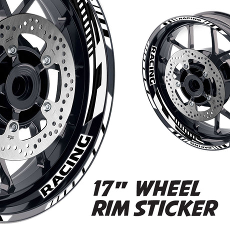 StickerBao White 17 inch GP09 Platinum Inner Edge Rim Sticker Universal Motorcycle Rim Wheel Decal Racing For Honda