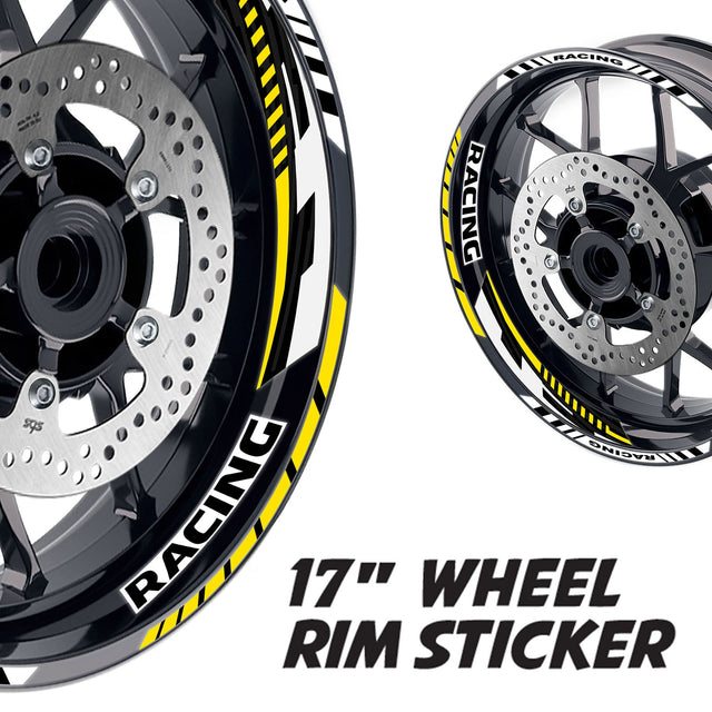 StickerBao Yellow 17 inch GP09 Platinum Inner Edge Rim Sticker Universal Motorcycle Rim Wheel Decal Racing For Honda
